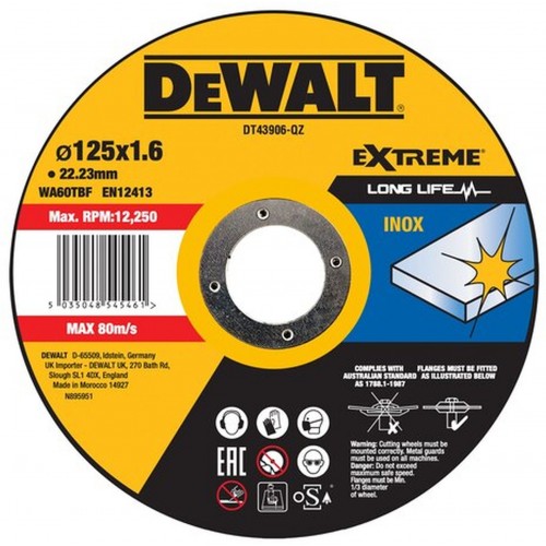 DeWALT DT43906 Řezný kotouč na nerez 125 x 22.2 mm