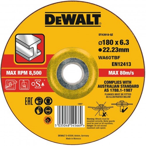 DeWALT DT43918 brusný kotouč na kov, 180 mm