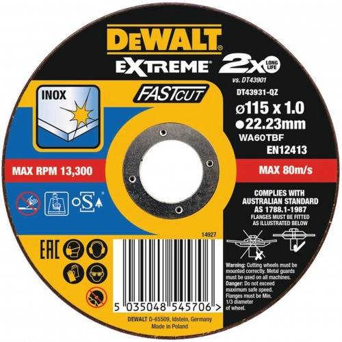 DeWALT DT43931 řezný kotouč na nerez 115 mm