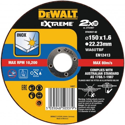 DeWALT DT43937 řezný kotouč na nerez 150 mm DeWALT DT43937 řezný kotouč na nerez 150 mm