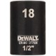 DeWALT DT7536 Extreme Impact Nástrčná hlavice 1/2“ krátká, 18 mm
