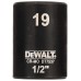 DeWALT DT7537 Nástrčná hlavice EXTREME IMPACT 1/2“ krátká, 19 mm
