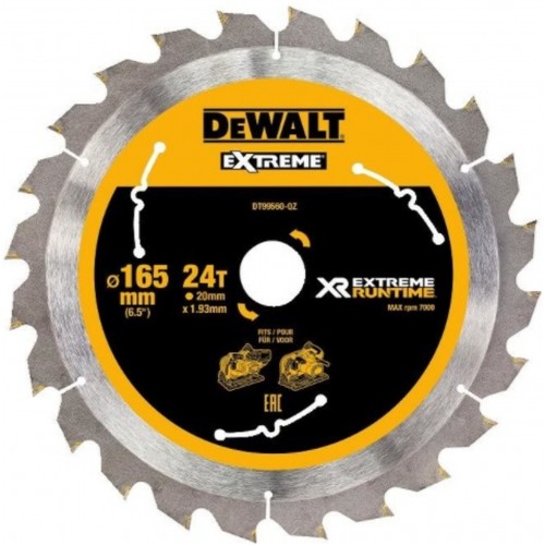 DeWALT DT99560 Pilový kotouč Extreme 165 x 20 mm, 24 zubů, ATB+R 10°