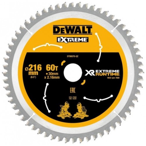 DeWALT DT99570 Pilový kotouč 216 x 30 mm, 60 zubů FZ 7 °