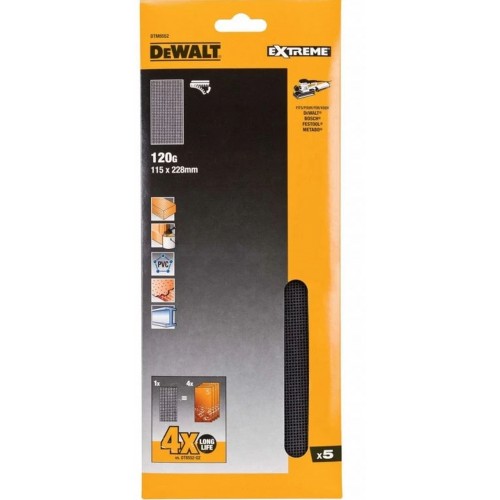 DeWALT DTM8552 Brusná mřížka Extreme P120, 115 x 228mm, 5 ks