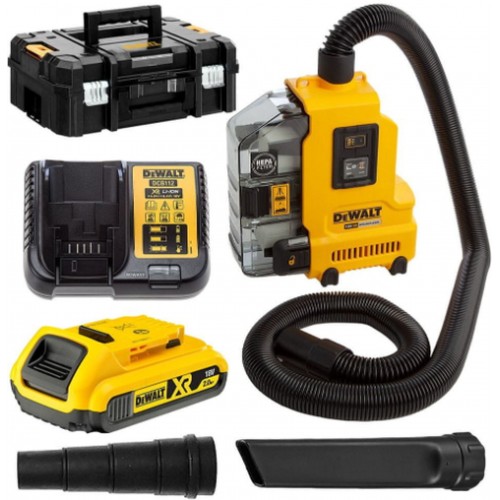 DeWALT DWH161D1 Aku odsavač prachu pro SDS-plus kladiva XR (18V/1x2,0Ah) kufr Tstak