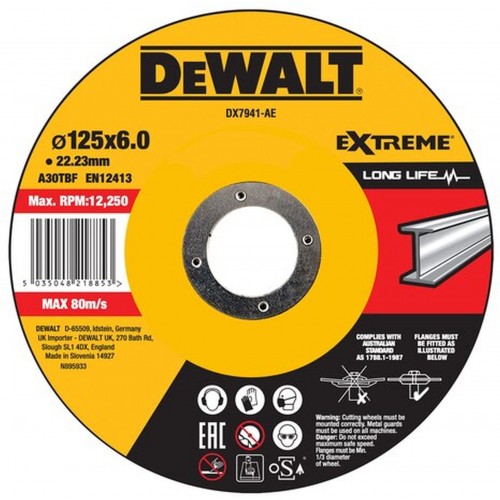 DeWALT DX7941 Brusný kotouč na kov 125x22,2 mm, vypouklý