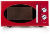 DOMO Mikrovlnná trouba retro 900W, červená DO2925