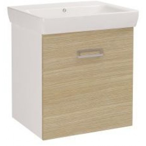 DŘEVOJAS Q MONO 600 skříňka s umyvadlem Q 600, bílá/dub 60674 DŘEVOJAS Q MONO 600 skříňka s umyvadlem Q 600, bílá/dub 60674