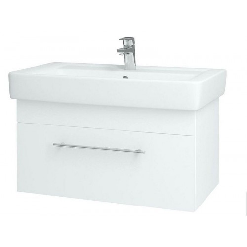 DŘEVOJAS Q UNO 800 skříňka s umyvadlem Q 800, bílá, úchytka ocel 20036B