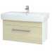 DŘEVOJAS Q UNO 800 skříňka s umyvadlem Q 800, bílá/dub, úchytka mat 20104A