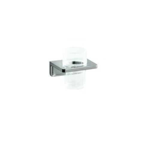 LAUFEN LB3 Držák na sklenici, 10x11cm, sklo/chrom, na zeď, se sklenicí, 3.8468.2.004.000.1