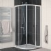 RONAL ECOR ECO-Line čtvrtkruh s dvoudílnými dveřmi, R50, 80cm, bílá/čiré sklo ECOR500800407