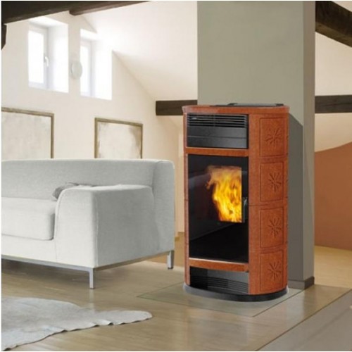 EDILKAMIN ANDE teplovodní kamna na pelety, 18kW, kůže 755560