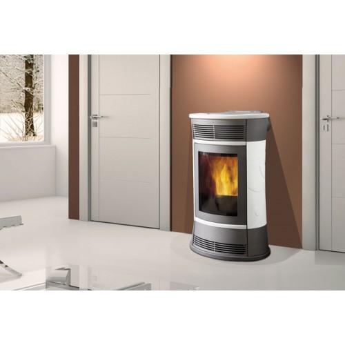 EDILKAMIN BIJOUX teplovodní kamna na pelety, 15kW, bílá 751140 EDILKAMIN BIJOUX teplovodní kamna na pelety, 15kW, bílá 751140