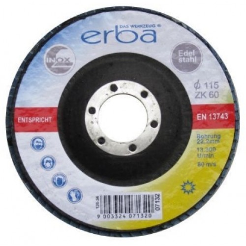 ERBA Lamelový brusný kotouč na ocel 115 mm ZK80 ER-07133