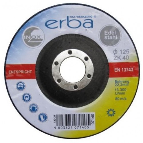 ERBA Lamelový brusný kotouč na ocel 125 mm ZK40 ER-07140 ERBA Lamelový brusný kotouč na ocel 125 mm ZK40 ER-07140