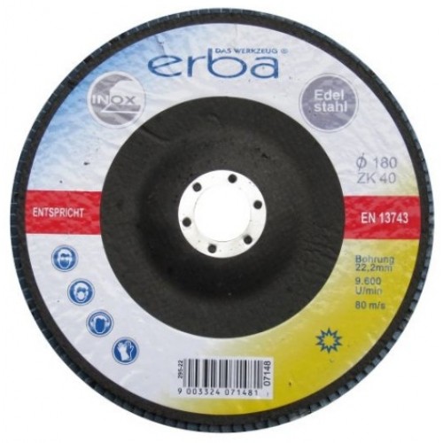 ERBA Lamelový brusný kotouč na ocel 180 mm ZK40 ER-07148
