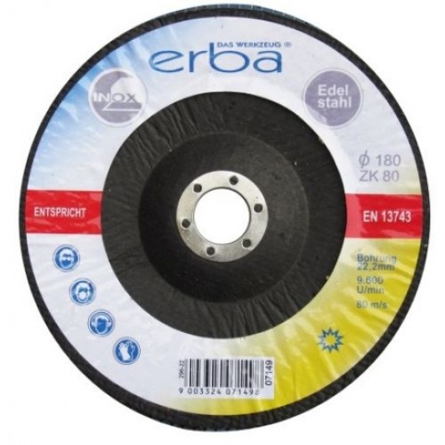 ERBA Lamelový brusný kotouč na ocel 180 mm ZK80 ER-07149 ERBA Lamelový brusný kotouč na ocel 180 mm ZK80 ER-07149