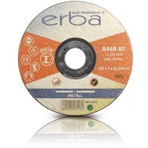 ERBA Řezný kotouč INOX - 5 ks - 125 x 1,0 x 22,2mm ER-07206 ERBA Řezný kotouč INOX - 5 ks - 125 x 1,0 x 22,2mm ER-07206