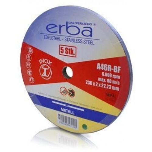 ERBA Řezný kotouč INOX - 5 ks - 230 x 1,8 x 22 mm ER-07210