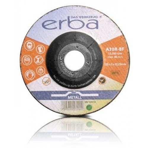 ERBA Řezný kotouč na kov - 10ks - 125 x 3,0 x 22,2mm A30R-BF ER-07221 ERBA Řezný kotouč na kov - 10ks - 125 x 3,0 x 22,2mm A30R-BF ER-07221
