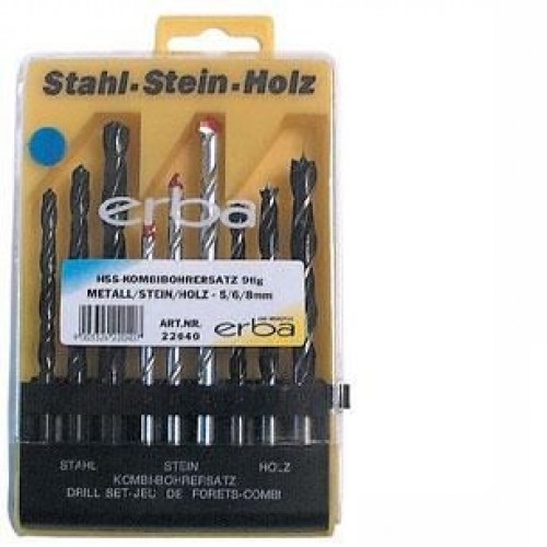 ERBA Vrtáky HSS 9 ks ER-22040 ERBA Vrtáky HSS 9 ks ER-22040