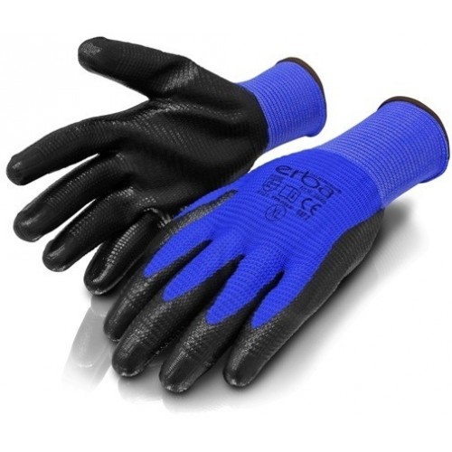 ERBA Pracovní rukavice M polyesterové potažené nitrilem ER-55067