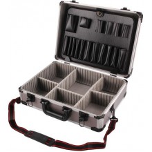 EXTOL CRAFT kufr na nářadí hlíníkový, 450x330x150mm, šedá barva 8806000