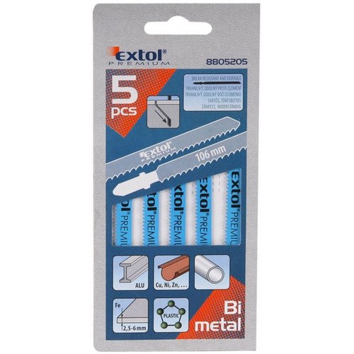EXTOL PREMIUM pilové plátky, úchyt: BOSCH, sada 5ks 8805205 EXTOL PREMIUM pilové plátky, úchyt: BOSCH, sada 5ks 8805205
