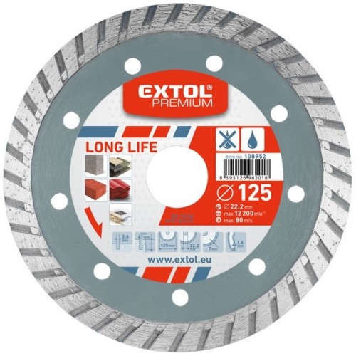 EXTOL PREMIUM kotouč diamantový řezný 150x22,2mm - TURBO 108953