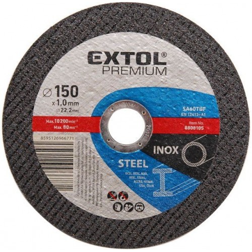 EXTOL PREMIUM kotouč řezný na ocel/nerez, 115x0,8x22,2mm 8808150