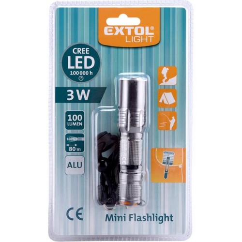EXTOL LIGHT svítilna 100lm CREE XPE, mini 43119 EXTOL LIGHT svítilna 100lm CREE XPE, mini 43119