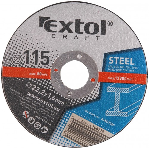 EXTOL CRAFT kotouče 115x1,6x22,2mm, řezné na kov 5ks 106910