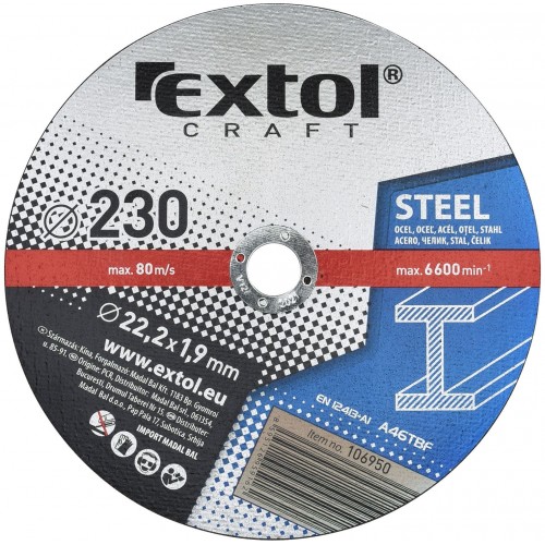 EXTOL CRAFT kotouče 230x1,9x22,2mm, řezné na kov 5ks 106950