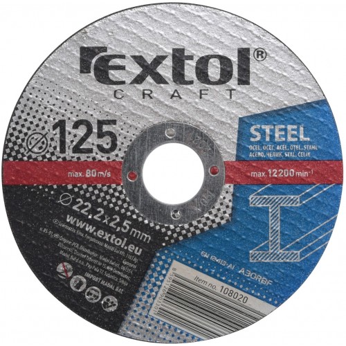 EXTOL CRAFT kotouče 125x2,5x22,2mm, řezné na kov 5ks 108020