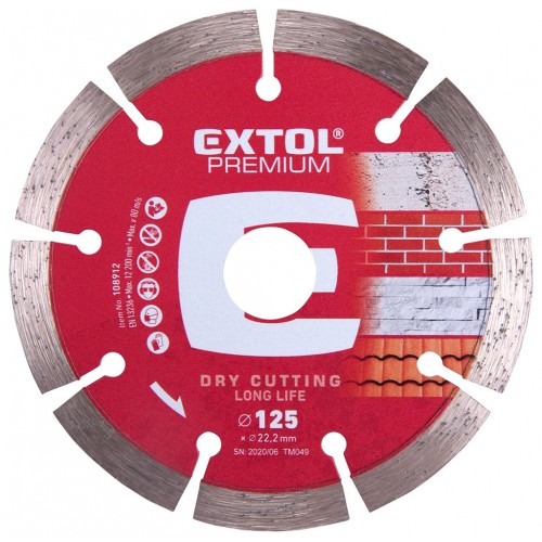 EXTOL PREMIUM kotouč diamantový řezný 125x22,2mm - SEGMENTOVÝ 108912
