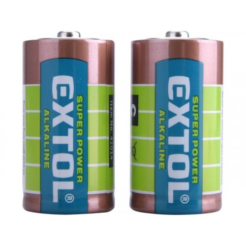 EXTOL Energy baterie alkalické, 2ks, 1,5V C (LR14) 42014