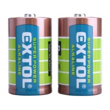 EXTOL ENERGY Alkalické baterie 1,5V D 2ks 42015