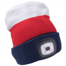 EXTOL LIGHT čepice s čelovkou 45lm, nabíjecí, USB, světle bílá/červená/modrá, univerzální velikost 43450
