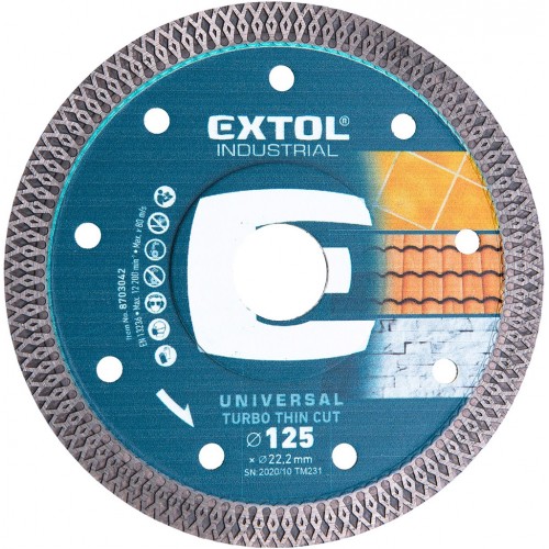 EXTOL INDUSTRIAL kotouč diamantový řezný 125x22,2mm TURBO THIN CUT, 8703042