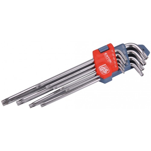 EXTOL PREMIUM L-klíč, sada 9ks, TORX prodloužené 8819412