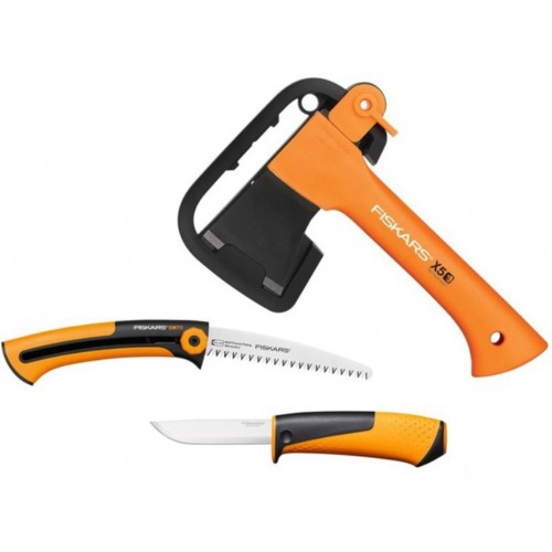 FISKARS Set kempingová sekera X5 + nůž Hardware + Pilka Xsharp SW73 1057912