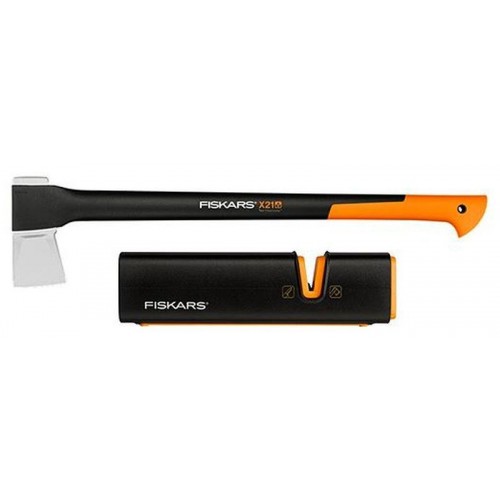 Fiskars Set štípací sekera X21 + ostřič Xsharp 1019333