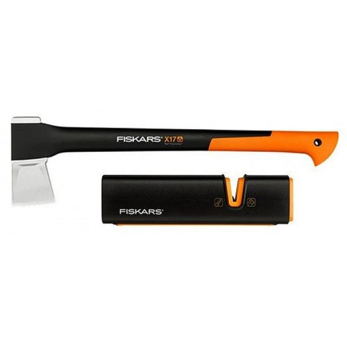 Fiskars Set štípací sekera X17 + ostřič Xsharp 1020182