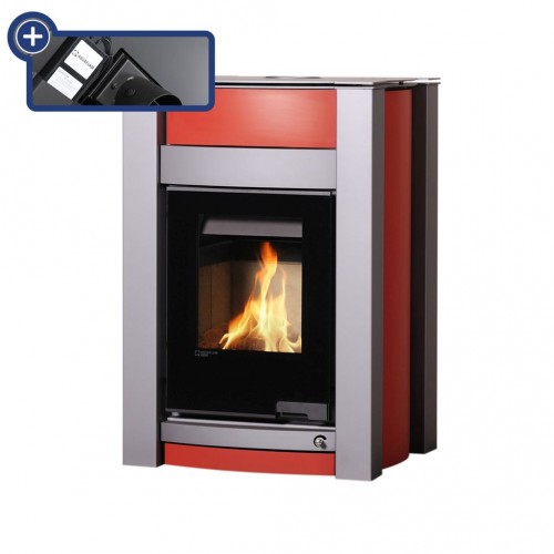 HS FLAMINGO AQUAFLAM VARIO KALMAR 11/7kW krbová kamna, elektronická regulace červená HSF34-061