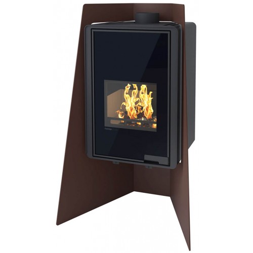HS FLAMINGO DELUXE ® ISLAND Krbová kamna 9kW, hnědá/sametová HSF42-003