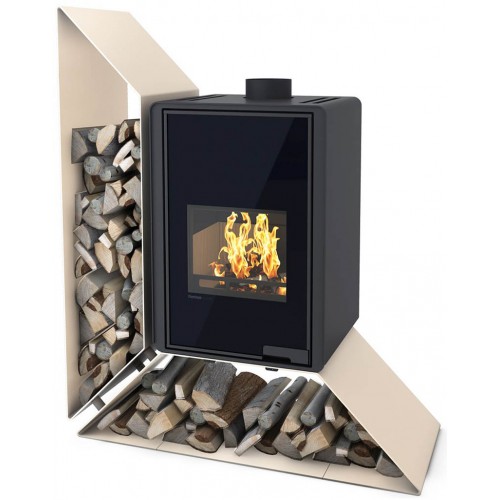 HS FLAMINGO DELUXE ® KAMPA Krbová kamna 9kW, levá, krémová HSF42-010