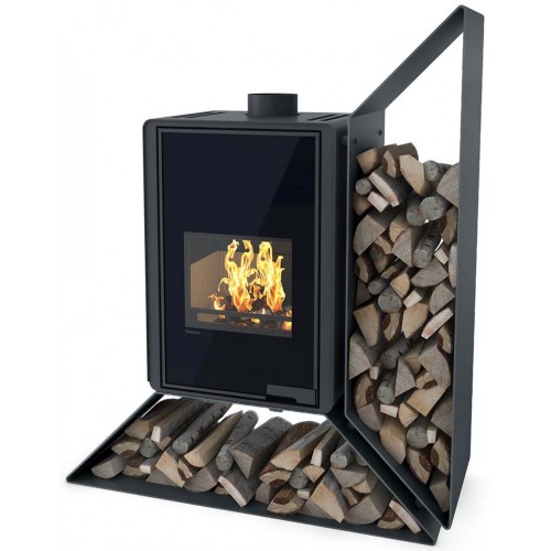 HS FLAMINGO DELUXE ® KAMPA Krbová kamna 9kW, pravá, černá HSF42-013