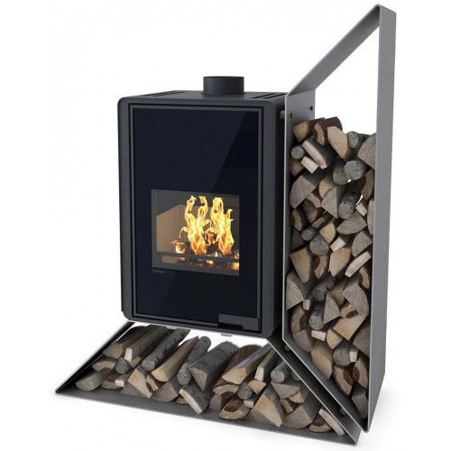 HS FLAMINGO DELUXE ® KAMPA Krbová kamna 9kW, pravá, šedá HSF42-018